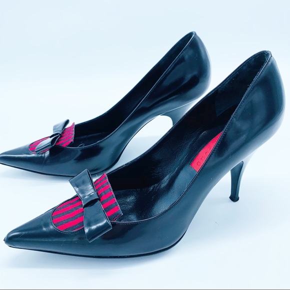 Marc Jacobs Black Red stiletto pumps heels SZ 9 - Picture 5 of 11